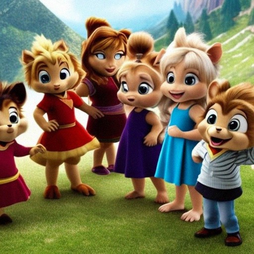 4 Chipettes Alvin and the chipmunks chipettes movie | Free AI Art Generator
