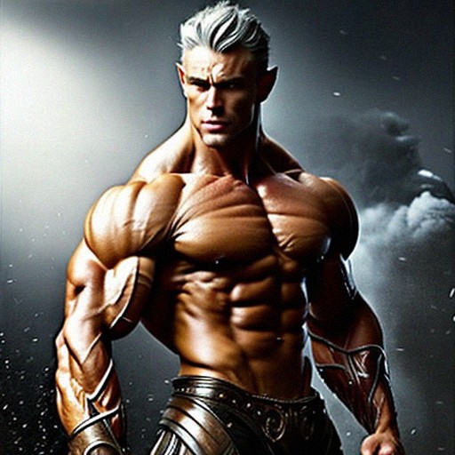 Buff Elf Man Shredded, elf, body builder, male, handsome | Free AI Art Generator