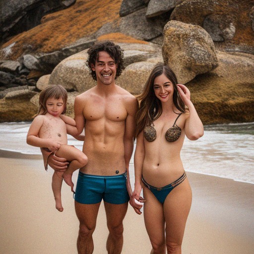 AI Art Generator: Nudism family