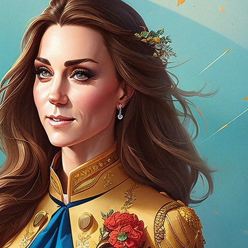 Kate Middleton with artist | Free AI Art Generator