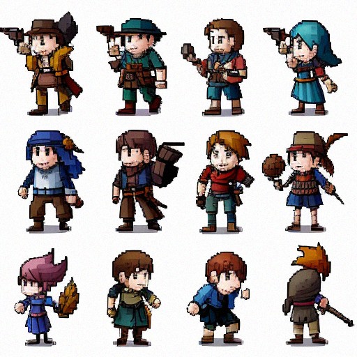 Movement Target Sprite 2d character RPG movement sprite sheet fantasy NPC | Free AI Art Generator