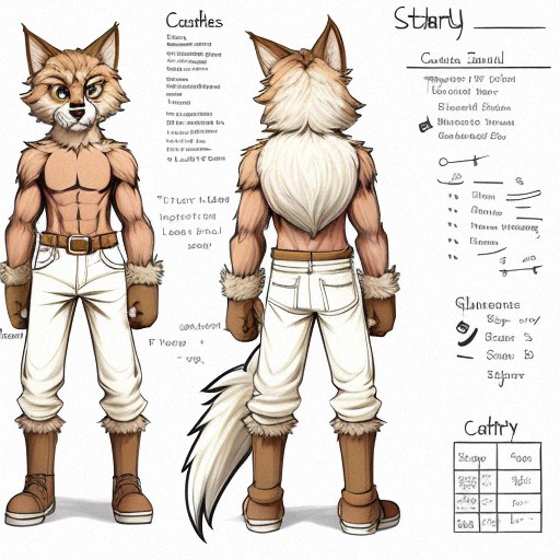 Anthro Model Reference Furry reference sheet full body anthro | Free AI Art Generator