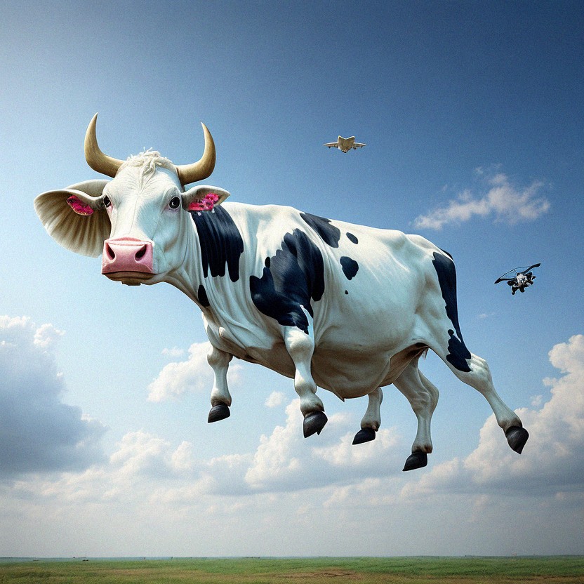 Winged Cows A flying cow | Free AI Art Generator