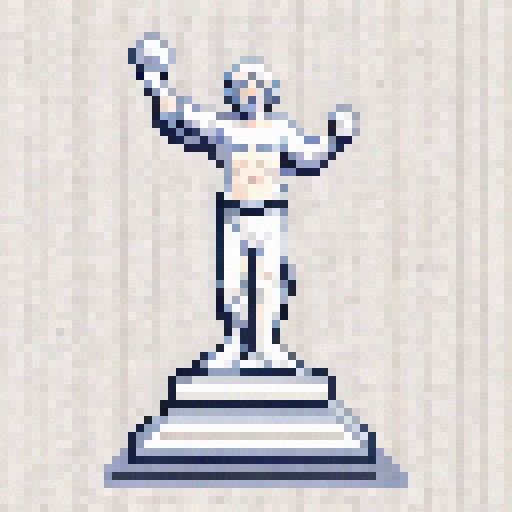 Statue Pixel Rart Pixel art white statue greek god holding a bird | Free AI Art Generator