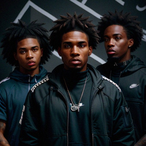 Afro Wearing Rapper A UK gang roadman rapper with a black short afro wearing a Nike Tech ...