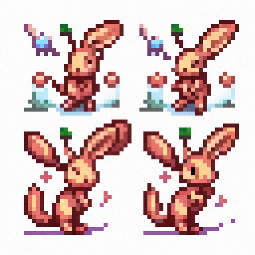 Sprite Sheet Wonder Rabbit Run cycle of a rabbit, sprite sheet | Free AI Art Generator