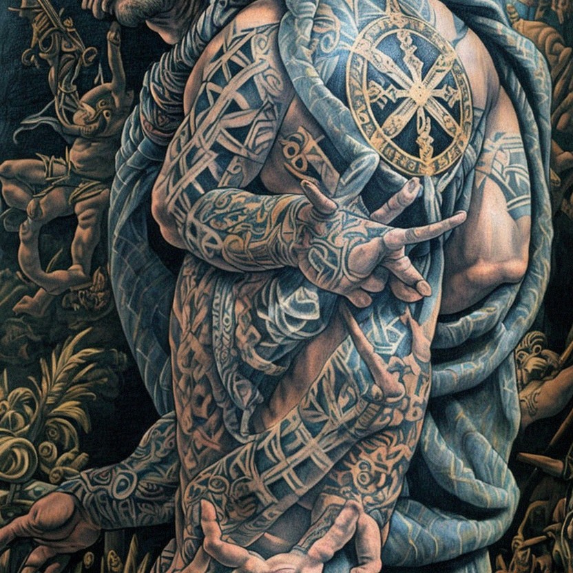 Scottish Ritual Tattoo Scottish tribal tattoo design for shoulder and arm | Free AI Art Generator