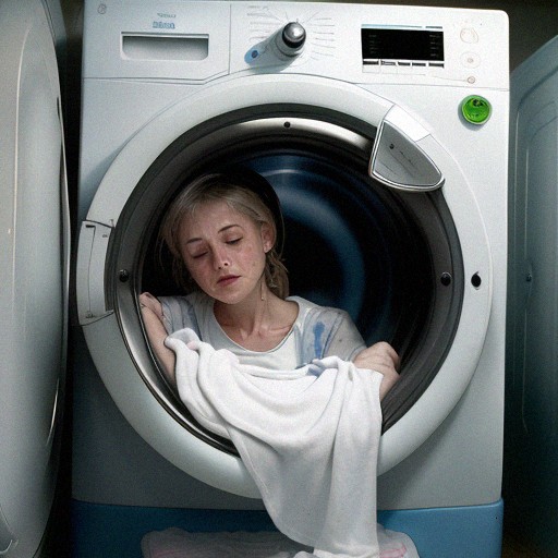 Stuck Inn Washing Machine A girl stuck in washing machine | Free AI Art Generator