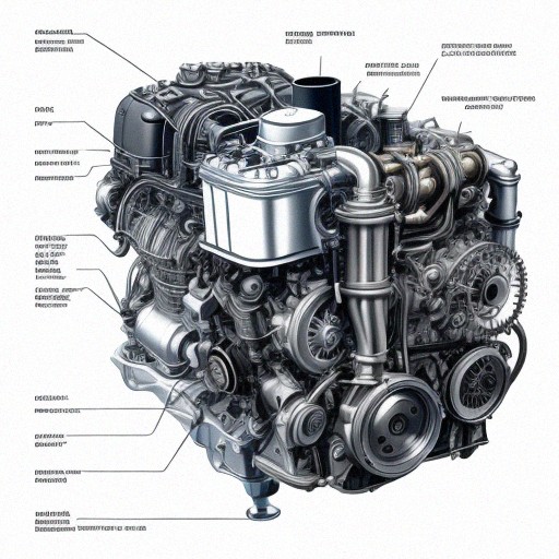 Exploding Engin Exploded engine diagram | Free AI Art Generator