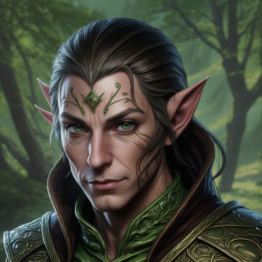 Dnd character portrait male wood-elf ranger | Free AI Art Generator