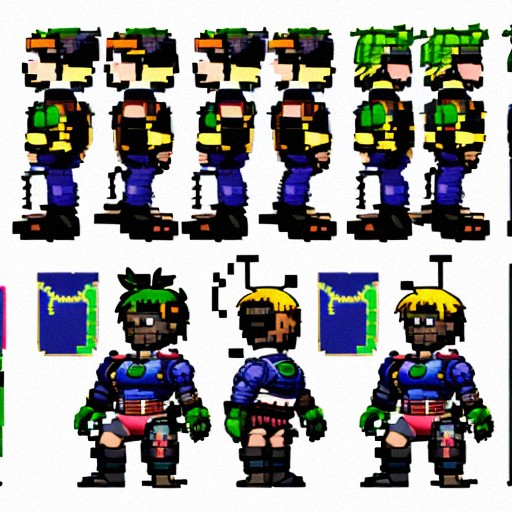 Ultrakill Sprites Sprite sheet of V1 from Ultrakill | Free AI Art Generator