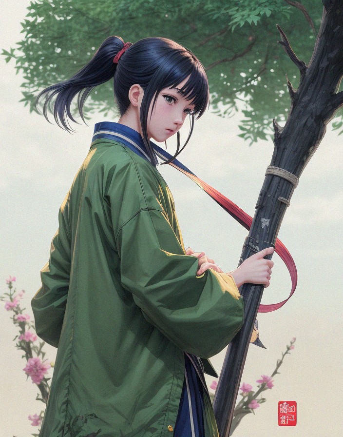 AI Image Generator: Wuxia cultivator from the murim, dressed in