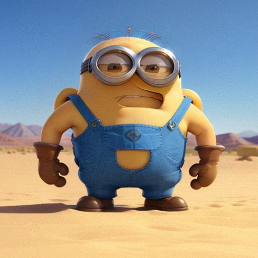 Buff Goons Super buff minion in the desert the minion is wearing a shirt labeled ...