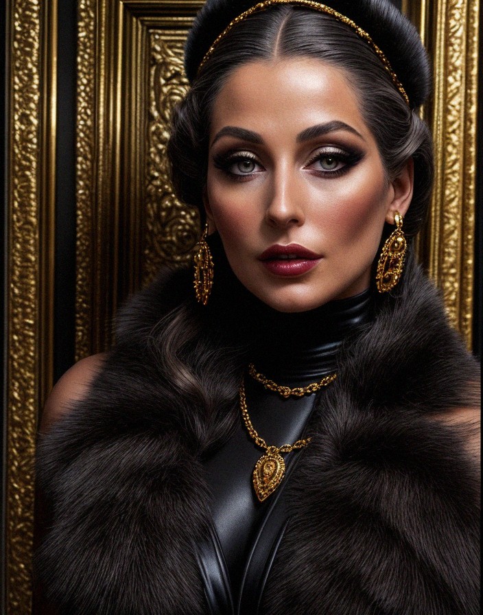 AI Image Generator: Fashion Portrait of 1970s Aristocratic