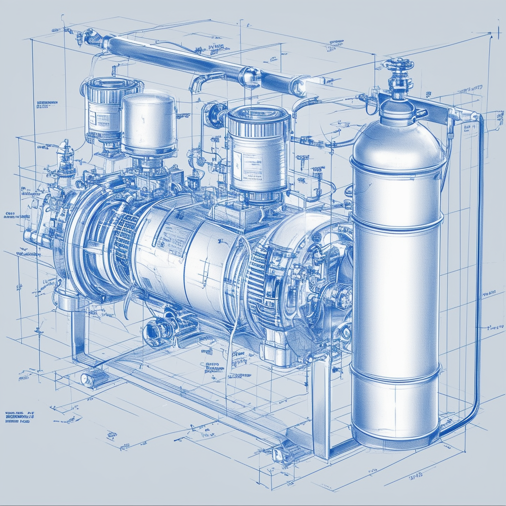 O2 Compressor Diagram Pneumatic VPSA Portable O2 Concentrator Schematics | Free AI Art Generator
