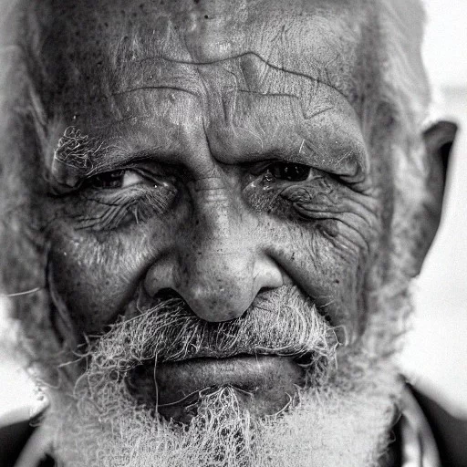 Ai Art Generator: Black and white hdr closeup portrait, old man ...