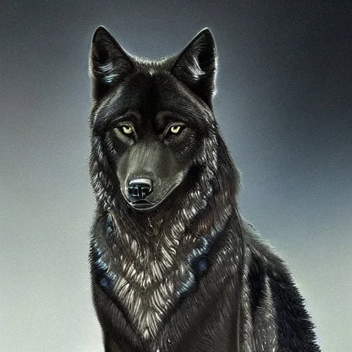 black wolf drawing