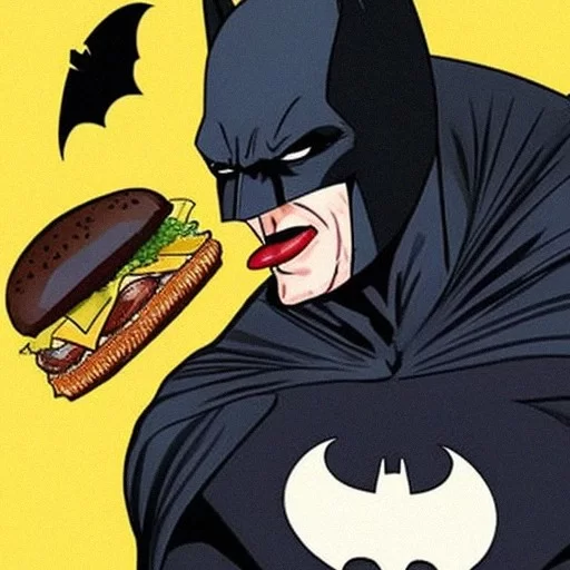 AI Image Generator: Batman eating a burger