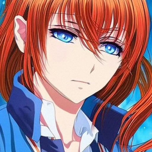 Anime girl pfp red hair blue eyes