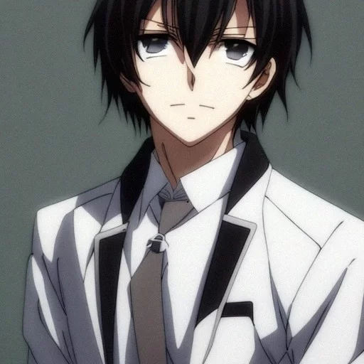 Anime boy black shirt fine facial - AI Photo Generator - starryai