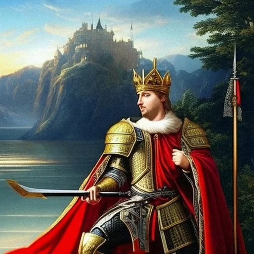 AI Art Generator: Fantasy painting of medieval king