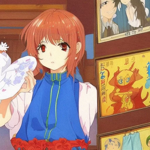 AI Art Generator: Anime girl wearing a diaper that is full of pee