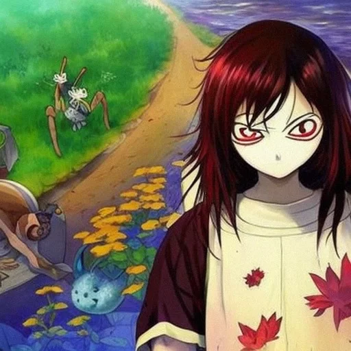 AI Art Generator: Anime girl as jeff the killer