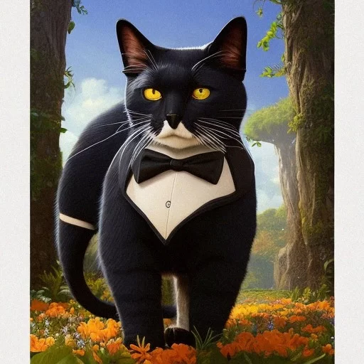 AI Art Generator: Tuxedo cat as a nhl player and a tabby cat as a goalkeeper