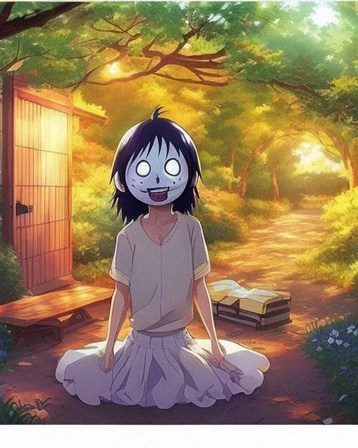 AI Art Generator: Anime girl as jeff the killer