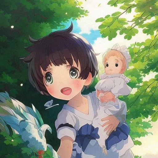 anime babies with black hair
