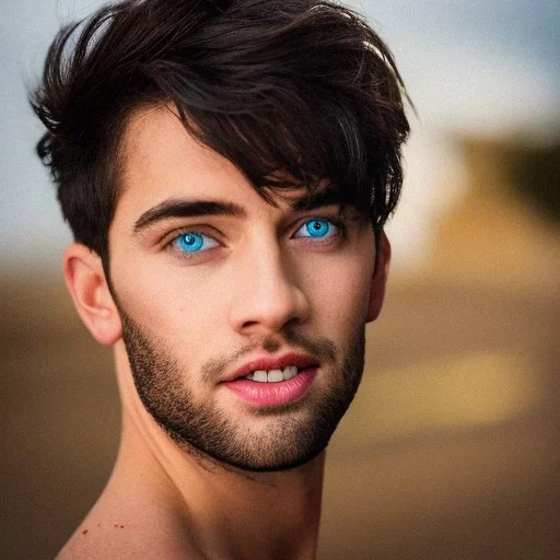 blue eyes black man