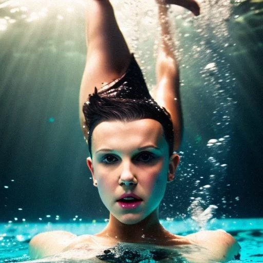 Ai Art Generator Millie Bobby Brown Showing Her Armpits While Holding