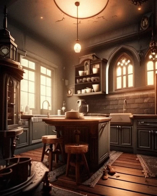 Gothic Kitchen. AI Generated Stock Illustration - Illustration of