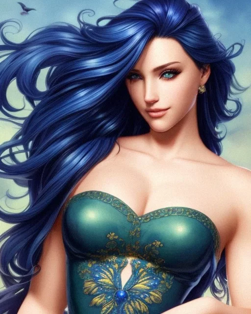 Ai Art Generator Irish Beauty Hourglass Figure Beautiful Blue