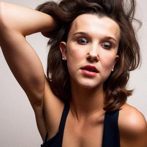 Ai Art Generator Millie Bobby Brown Showing Her Armpits