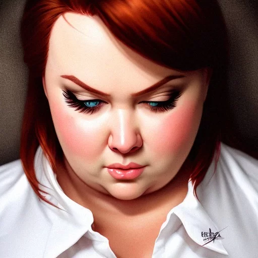 Ai Art Generator Full Body Portrait Fat Fetish An Obese Redhead Bbw