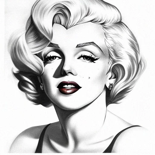 Ai Art Generator: Marilyn Monroe Pencil style Short to medium lines ...