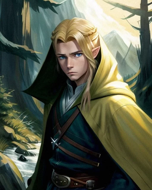 Ai Art Generator: high fantasy, hero, swordsman, warrior, elf, blond ...