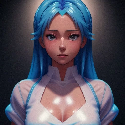 AI Art Generator: A beautiful girl wearing a transparent white shirt