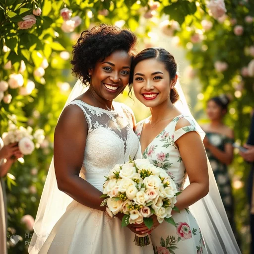 Interracial Lesbian Wedding | Old Young Couple Photos | Free AI Art